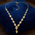 Leaf style gold plated necklace