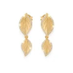 Leaf style gold plated earring