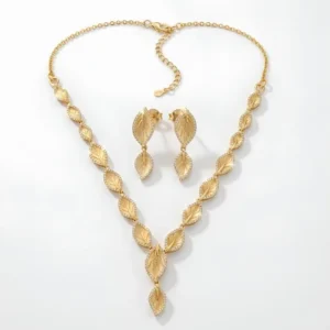 Leaf Gold Plated Necklace Set