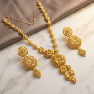 Filigree Floral Necklace and Earring Set