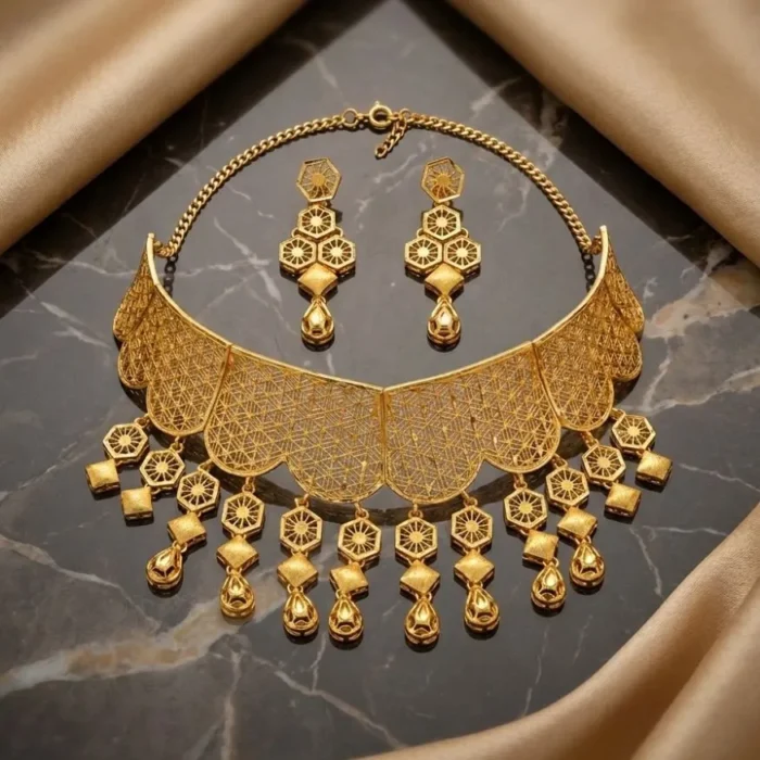 Hexagon necklace set