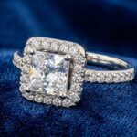 Regal Princess Cut Halo Ring in 92.5 Sterling Silver for Women & Girls