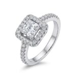 Regal Princess Cut Halo Ring in 92.5 Sterling Silver for Women & Girls - Image 3