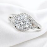 Ethereal Split-Shank Round Halo Ring in 92.5 Sterling Silver for Women & Girls - Image 3