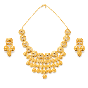 Cascade Disc Drop necklace set
