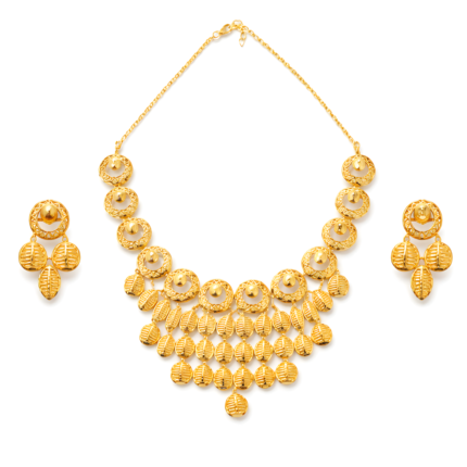 Cascade Disc Drop necklace set