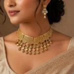 Hexagon choker necklace set