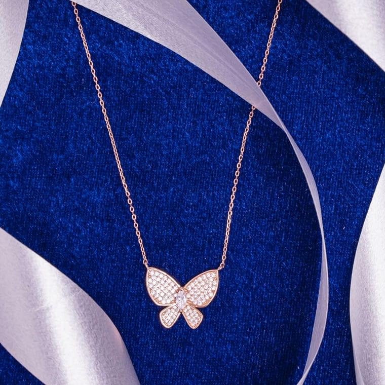 Rose Gold Butterfly Necklace
